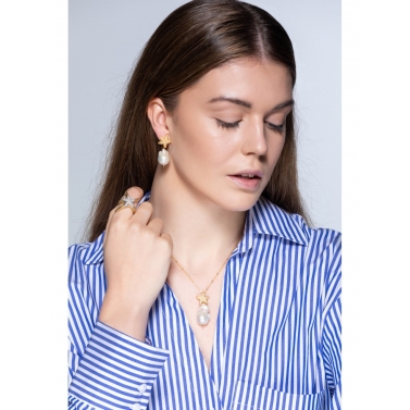 PENDIENTES ORO Y PERLA ESTEL